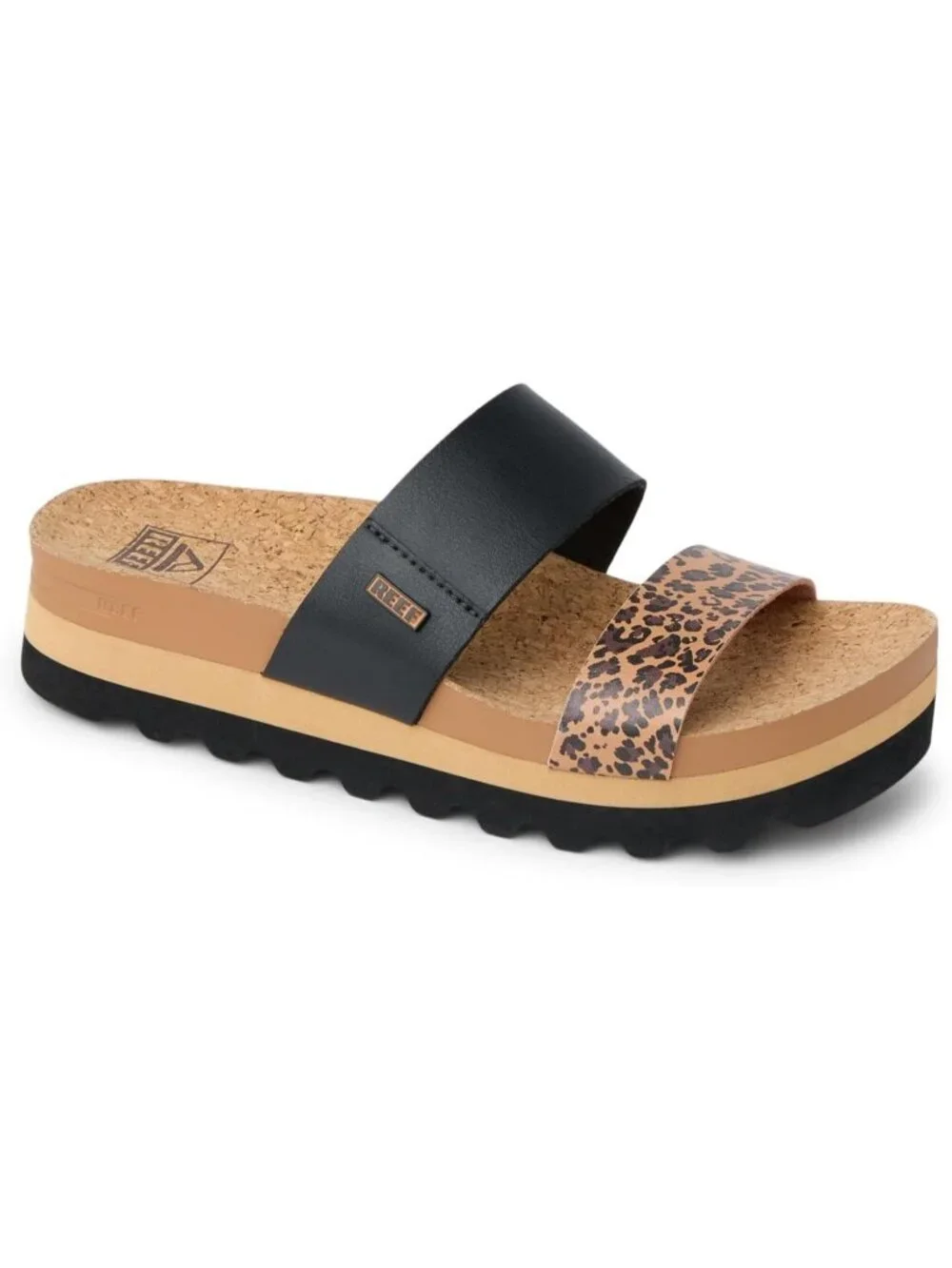 Womens Leopard Duo Arch Support Ultra Soft Cushion Footbed Platform Sandal Shoes